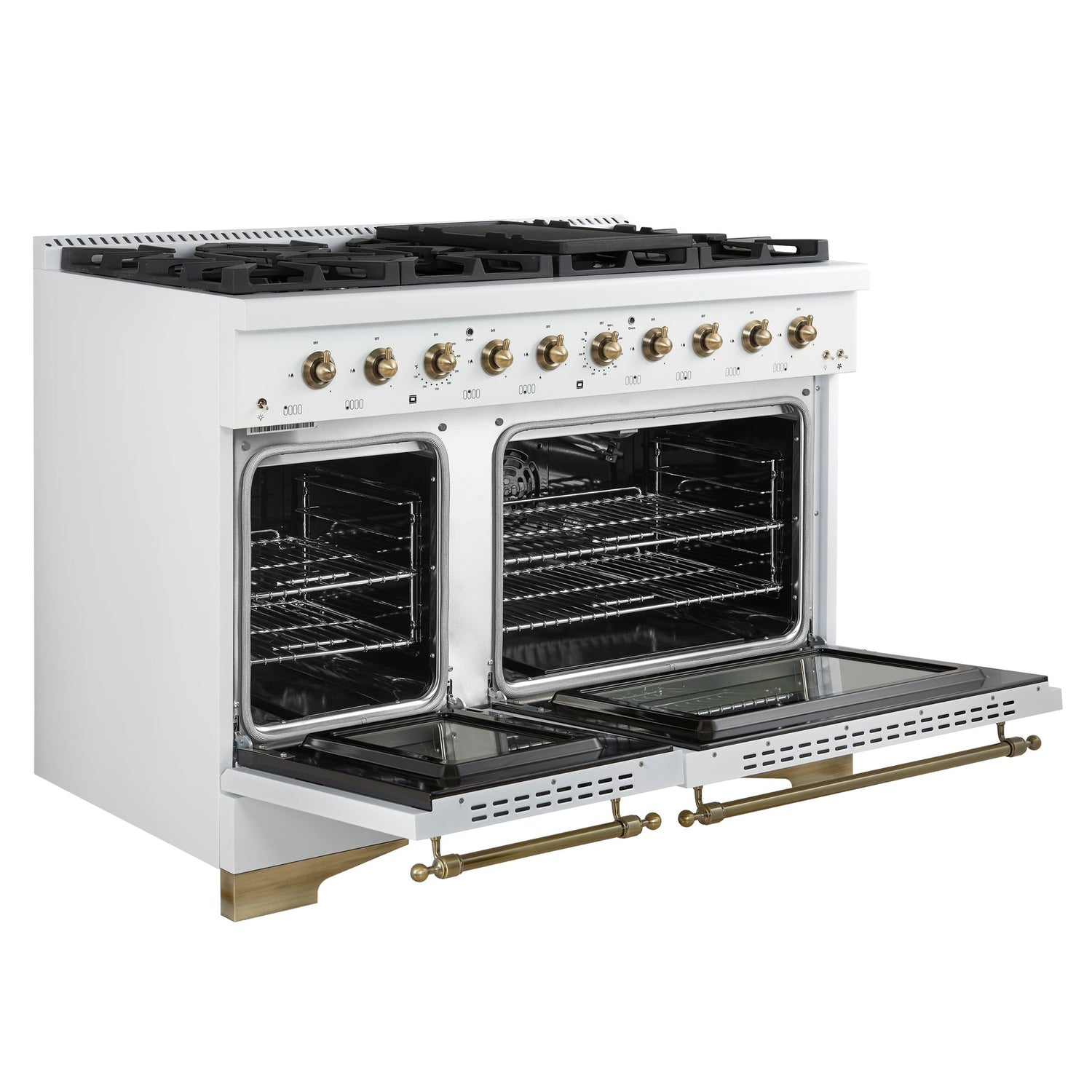Forno Antico Freestanding Gas Range, Antique Brass Design, Convection Oven, Energy Efficient