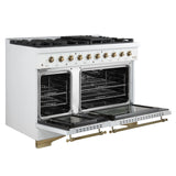 Forno Antico Freestanding Gas Range, Antique Brass Design, Convection Oven, Energy Efficient