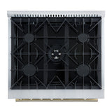 Forno Giovanni 30-inch Gas Range with Antique Brass Design, 5 Burners 67,000 BTU, 4.32 cu.ft. Convection Oven