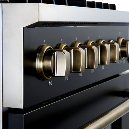 Forno Giovanni 30-inch Gas Range with Antique Brass Design, 5 Burners 67,000 BTU, 4.32 cu.ft. Convection Oven
