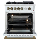 Forno Giovanni 30-inch Gas Range with Antique Brass Design, 5 Burners 67,000 BTU, 4.32 cu.ft. Convection Oven