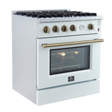 Forno Marco Gas Range with Antique Brass Design, Convection Oven