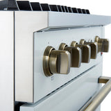 Forno Marco Gas Range with Antique Brass Design, Convection Oven