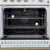 Forno Marco Gas Range with Antique Brass Design, Convection Oven