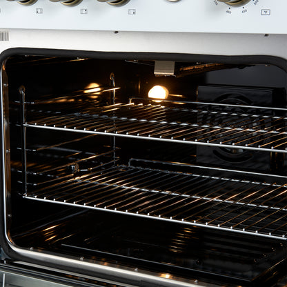 Forno Marco Gas Range with Antique Brass Design, Convection Oven