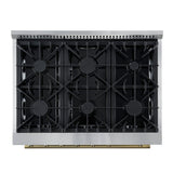 Forno Marco Gas Range with Antique Brass Design, Convection Oven
