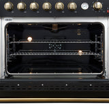 Forno Marco Gas Range with Antique Brass Design, Convection Oven