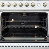Forno Marco Gas Range with Antique Brass Design, Convection Oven