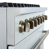 Forno Marco Gas Range with Antique Brass Design, Convection Oven