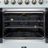 Forno Galiano French Door Gas Range with Antique Brass Design, Convection Oven