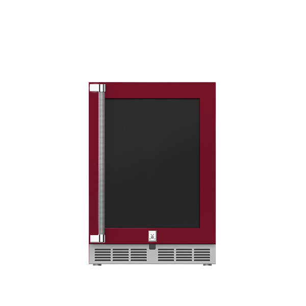 Hestan 24″ Left Hinged With Lock, Outdoor Dual Zone Refrigerator with Wine Storage (UV-Coated Glass Door) - GRWGL24
