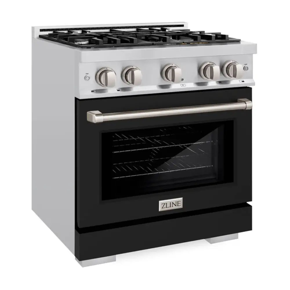 ZLINE 30" 4.2 cu. ft. Select Dual Fuel Range with 4 Burner Gas Cooktop and Electric Convection Oven in Stainless