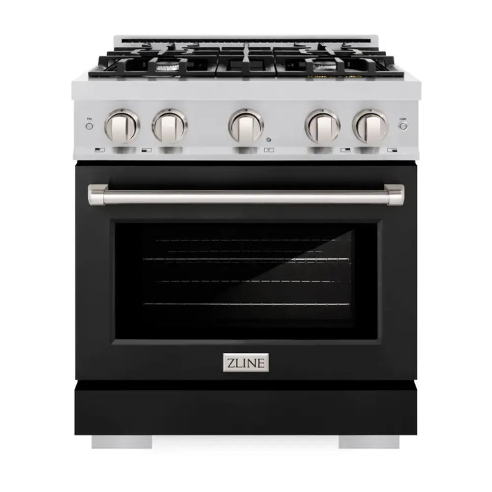 ZLINE 30" 4.2 cu. ft. Select Dual Fuel Range with 4 Burner Gas Cooktop and Electric Convection Oven in Stainless