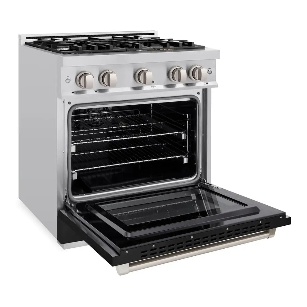ZLINE 30" 4.2 cu. ft. Select Dual Fuel Range with 4 Burner Gas Cooktop and Electric Convection Oven in Stainless