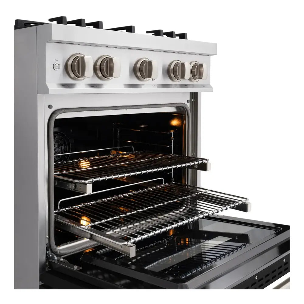 ZLINE 30" 4.2 cu. ft. Select Dual Fuel Range with 4 Burner Gas Cooktop and Electric Convection Oven in Stainless