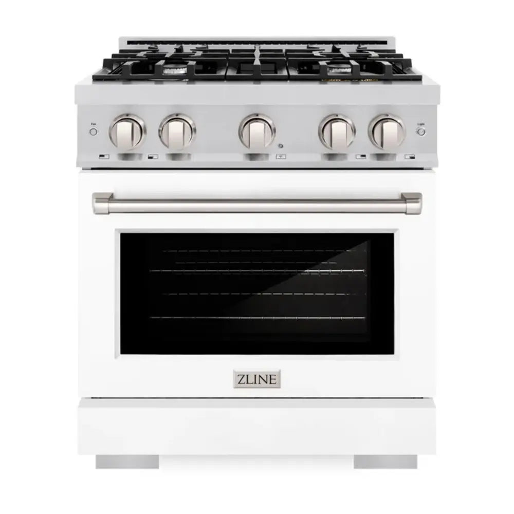 ZLINE 30" 4.2 cu. ft. Select Dual Fuel Range with 4 Burner Gas Cooktop and Electric Convection Oven in Stainless