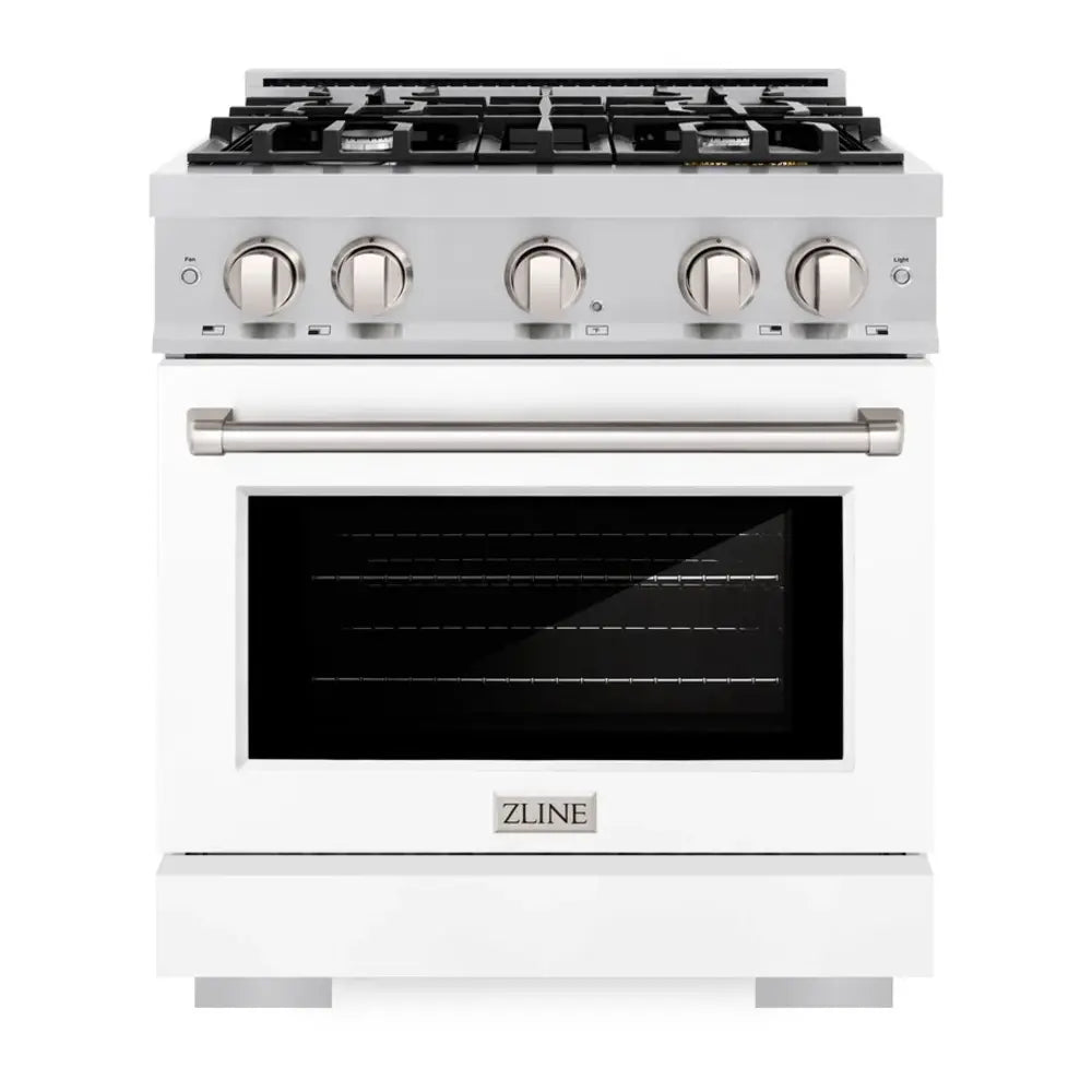 ZLINE 30" 4.2 cu. ft. Select Dual Fuel Range with 4 Burner Gas Cooktop and Electric Convection Oven in Stainless