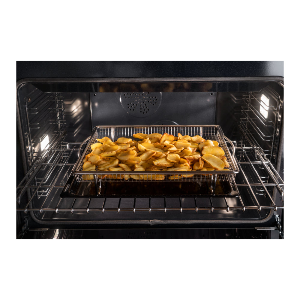 Bertazzoni Heritage Series 36 inch Induction Range with 5 Elements, 5.7 cu. ft. Capacity Oven, Cast Iron Griddle and Self Clean (Nero Black) - HER365ICFEPNET