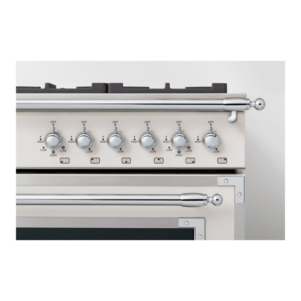 Bertazzoni Heritage Series 36 inch Gas Range with 6 Brass Burners, 5.9 cu. ft. Capacity Oven, Cast Iron Griddle and Dual Convection (Nero Black) - HER366BCFGMNET*