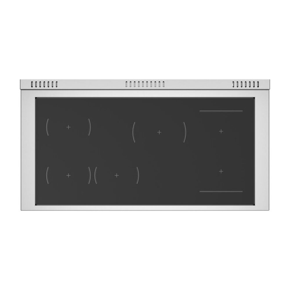 Bertazzoni Heritage Series 48 inch Induction Range with 6 Elements, 7 cu. ft. Total Oven Capacity, Cast Iron Griddle and Self Clean - HER486IGFEPXT