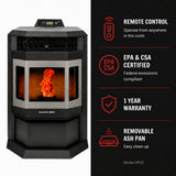ComfortBilt HP22 24" Wood Pellet Stove with Stainless Steel Trim
