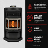ComfortBilt HP22-N 24" Wood Pellet Stove with Stainless Steel Trim