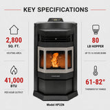 ComfortBilt HP22-N 24" Wood Pellet Stove with Stainless Steel Trim