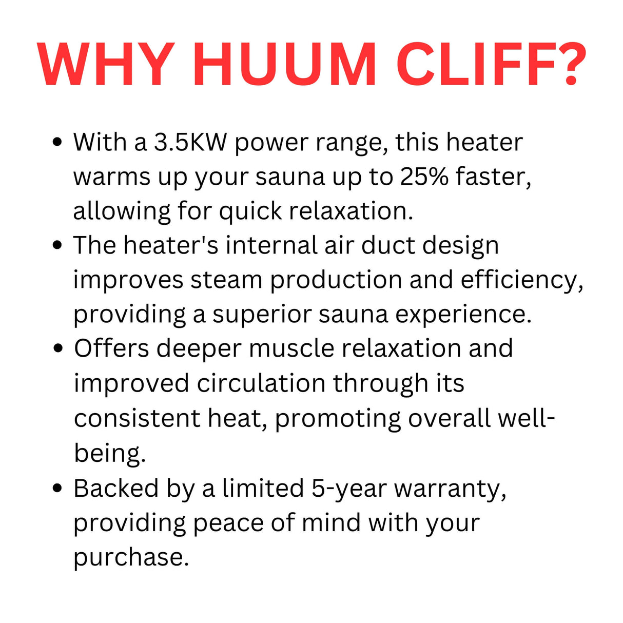 Huum Cliff Mini 4 3.5KW Electric Sauna Heater With Digital Controller & Sauna Stones (SAK58263)