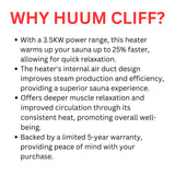 Huum Cliff Mini 4 3.5KW Electric Sauna Heater With Digital Controller & Sauna Stones (SAK58263)