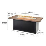 The Outdoor Greatroom Havenwood 62" Rectangular Gas Fire Pit Table - HWADG-1224-K
