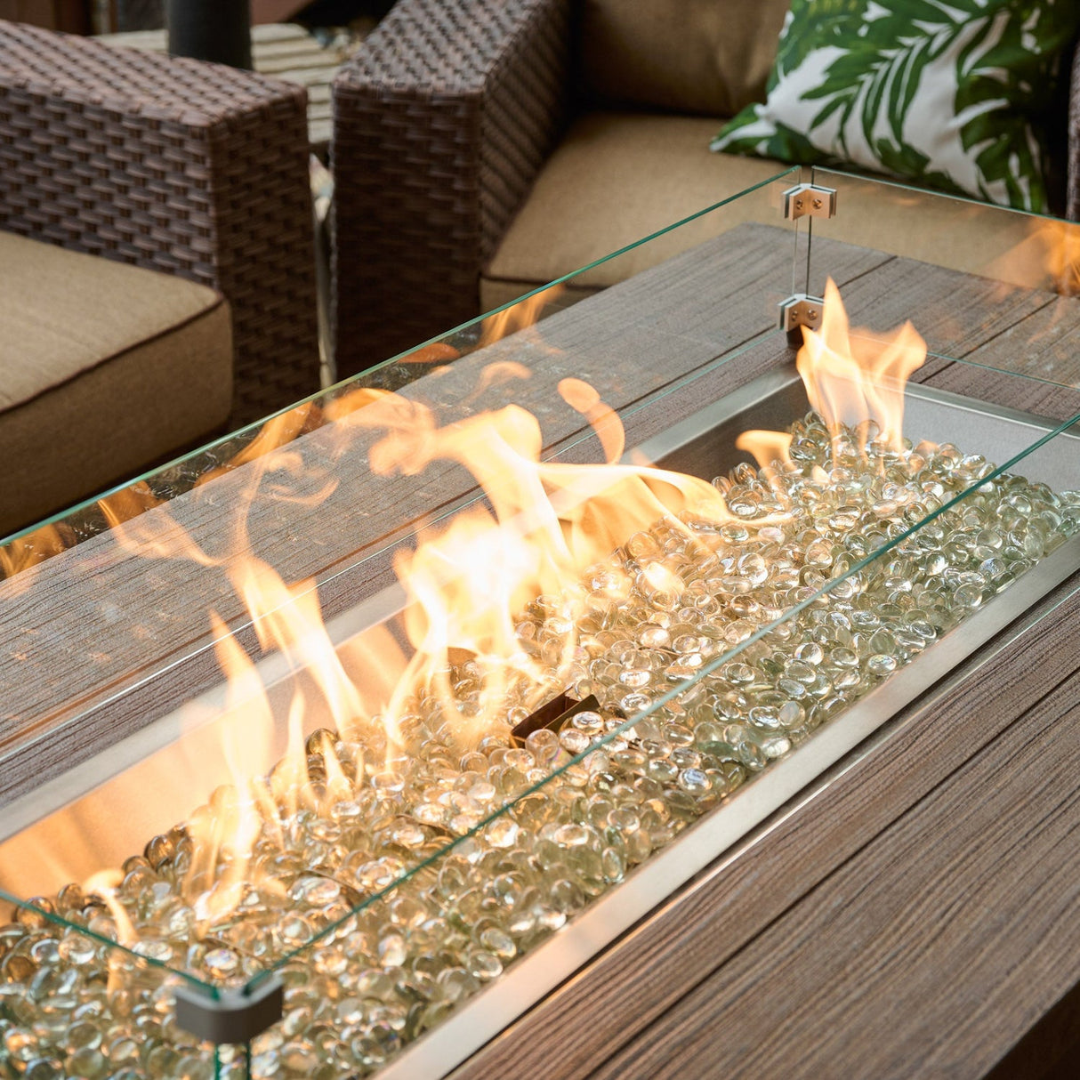 The Outdoor Greatroom Havenwood 62" Rectangular Gas Fire Pit Table - HWADG-1224-K