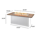 The Outdoor Greatroom Havenwood 62" Rectangular Gas Fire Pit Table - HWADG-1224-K
