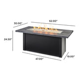 The Outdoor Greatroom Havenwood 62" Rectangular Gas Fire Pit Table - HWADG-1224-K