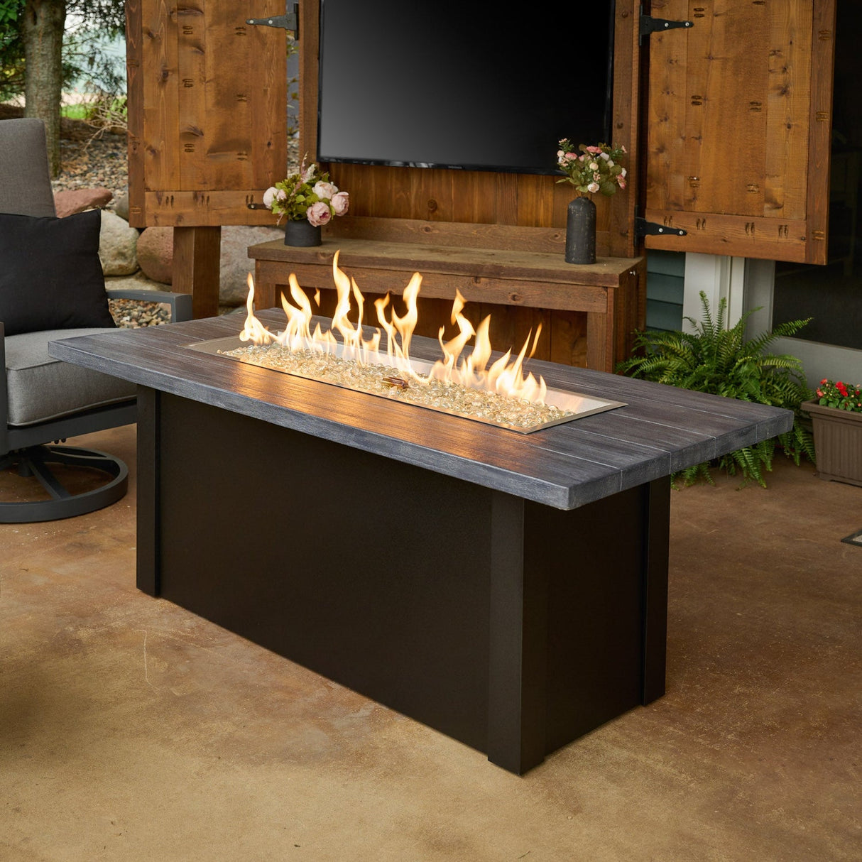 The Outdoor Greatroom Havenwood 62" Rectangular Gas Fire Pit Table - HWADG-1224-K