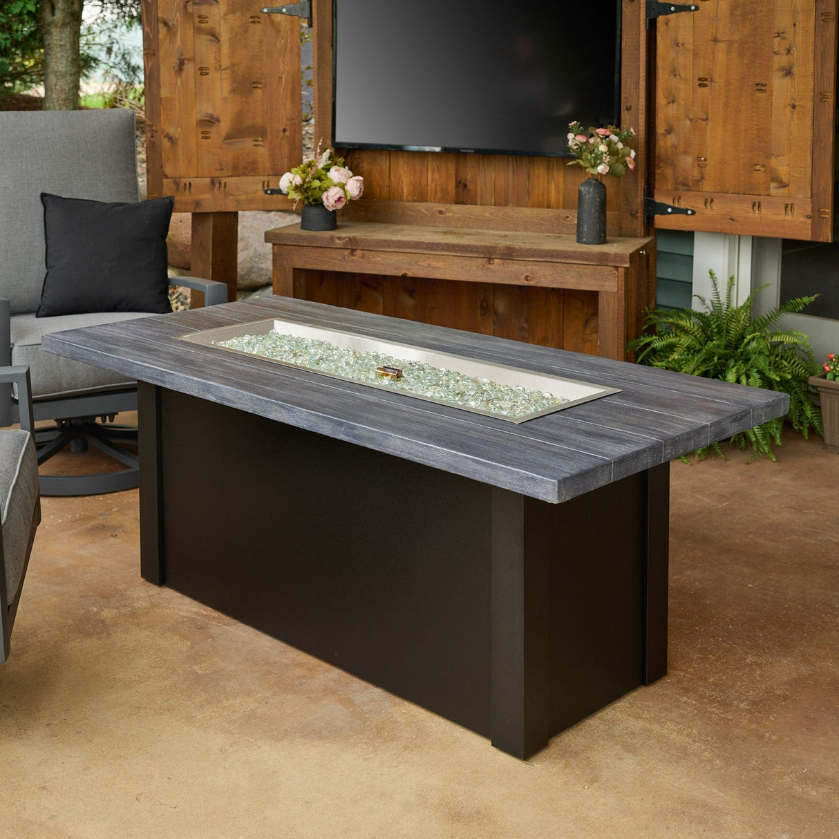 The Outdoor Greatroom Havenwood 62" Rectangular Gas Fire Pit Table - HWADG-1224-K