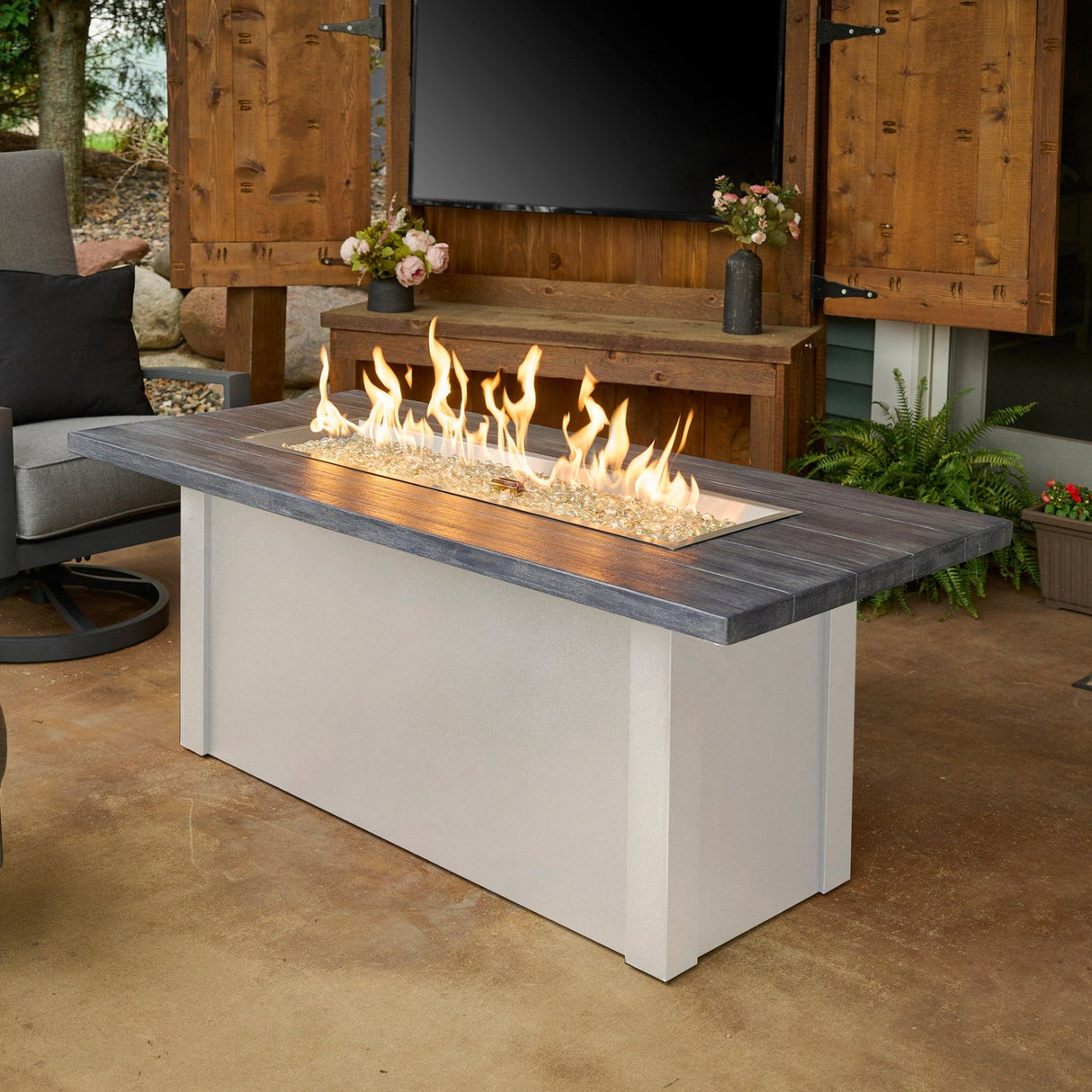 The Outdoor Greatroom Havenwood 62" Rectangular Gas Fire Pit Table - HWADG-1224-K