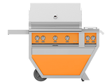 Hestan 36" Outdoor Built-In Grill with Deluxe Cart, 2-Trellis Burners, Sear Burner, Double Side Burner & Rotisserie Kit - GMBR36CX2