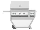 Hestan 36" Outdoor Built-In Grill with Deluxe Cart, 2-Trellis Burners, Sear Burner, Double Side Burner & Rotisserie Kit - GMBR36CX2