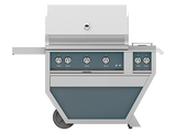 Hestan 36" Outdoor Built-In Grill with Deluxe Cart, 2-Trellis Burners, Sear Burner, Double Side Burner & Rotisserie Kit - GMBR36CX2