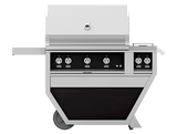 Hestan 36" Outdoor Built-In Grill with Deluxe Cart, 2-Trellis Burners, Sear Burner, Double Side Burner & Rotisserie Kit - GMBR36CX2