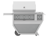 Hestan 36" Outdoor Built-In Grill with Deluxe Cart, 2-Trellis Burners, Sear Burner, Double Side Burner & Rotisserie Kit - GMBR36CX2