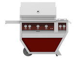 Hestan 36" Outdoor Built-In Grill with Deluxe Cart, 2-Trellis Burners, Sear Burner, Double Side Burner & Rotisserie Kit - GMBR36CX2