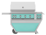 Hestan 42" Outdoor Built-In Grill with Deluxe Cart, 4-Trellis Burners, Double Side Burner & Rotisserie Kit - GABR42CX2