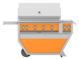 Hestan 42" Outdoor Built-In Grill with Deluxe Cart, 4-Trellis Burners, Double Side Burner & Rotisserie Kit - GABR42CX2