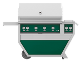 Hestan 42" Outdoor Built-In Grill with Deluxe Cart, 4-Trellis Burners, Double Side Burner & Rotisserie Kit - GABR42CX2