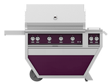 Hestan 42" Outdoor Built-In Grill with Deluxe Cart, 4-Trellis Burners, Double Side Burner & Rotisserie Kit - GABR42CX2