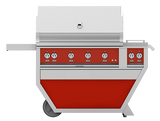 Hestan 42" Outdoor Built-In Grill with Deluxe Cart, 4-Trellis Burners, Double Side Burner & Rotisserie Kit - GABR42CX2