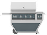 Hestan 42" Outdoor Built-In Grill with Deluxe Cart, 4-Trellis Burners, Double Side Burner & Rotisserie Kit - GABR42CX2