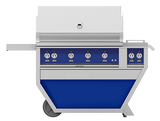 Hestan 42" Outdoor Built-In Grill with Deluxe Cart, 4-Trellis Burners, Double Side Burner & Rotisserie Kit - GABR42CX2
