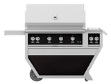 Hestan 42" Outdoor Built-In Grill with Deluxe Cart, 4-Trellis Burners, Double Side Burner & Rotisserie Kit - GABR42CX2
